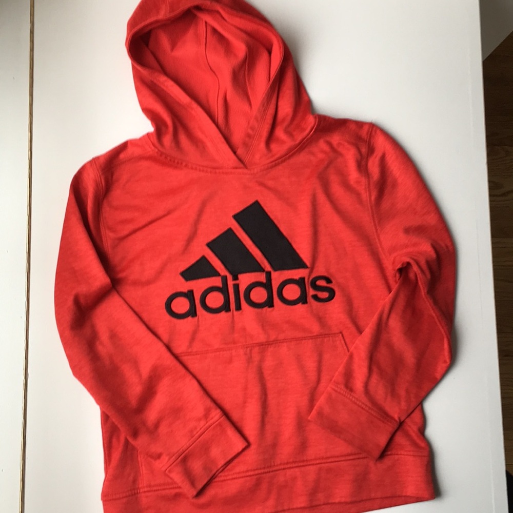 Kids red hoodie sweatshirt by Adidas